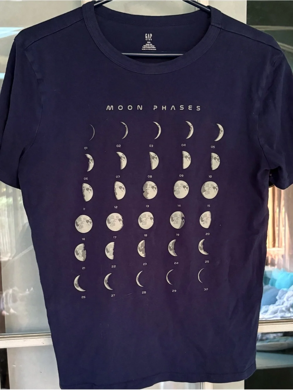 Gap Organic Cotton Moon Phases Tee. Kids Size XXL14-16